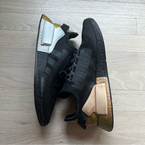 Adidas Black and Gold Sleek Sneakers - Picture 1 of 9